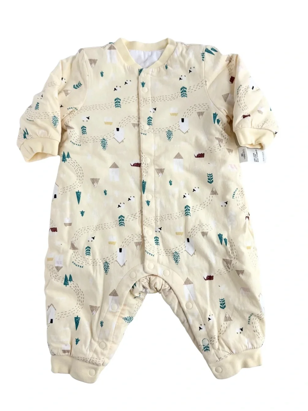 Yeehoo Baby Romper Approx. 3-6 Months Yellow Woodlands Snap Front One Piece